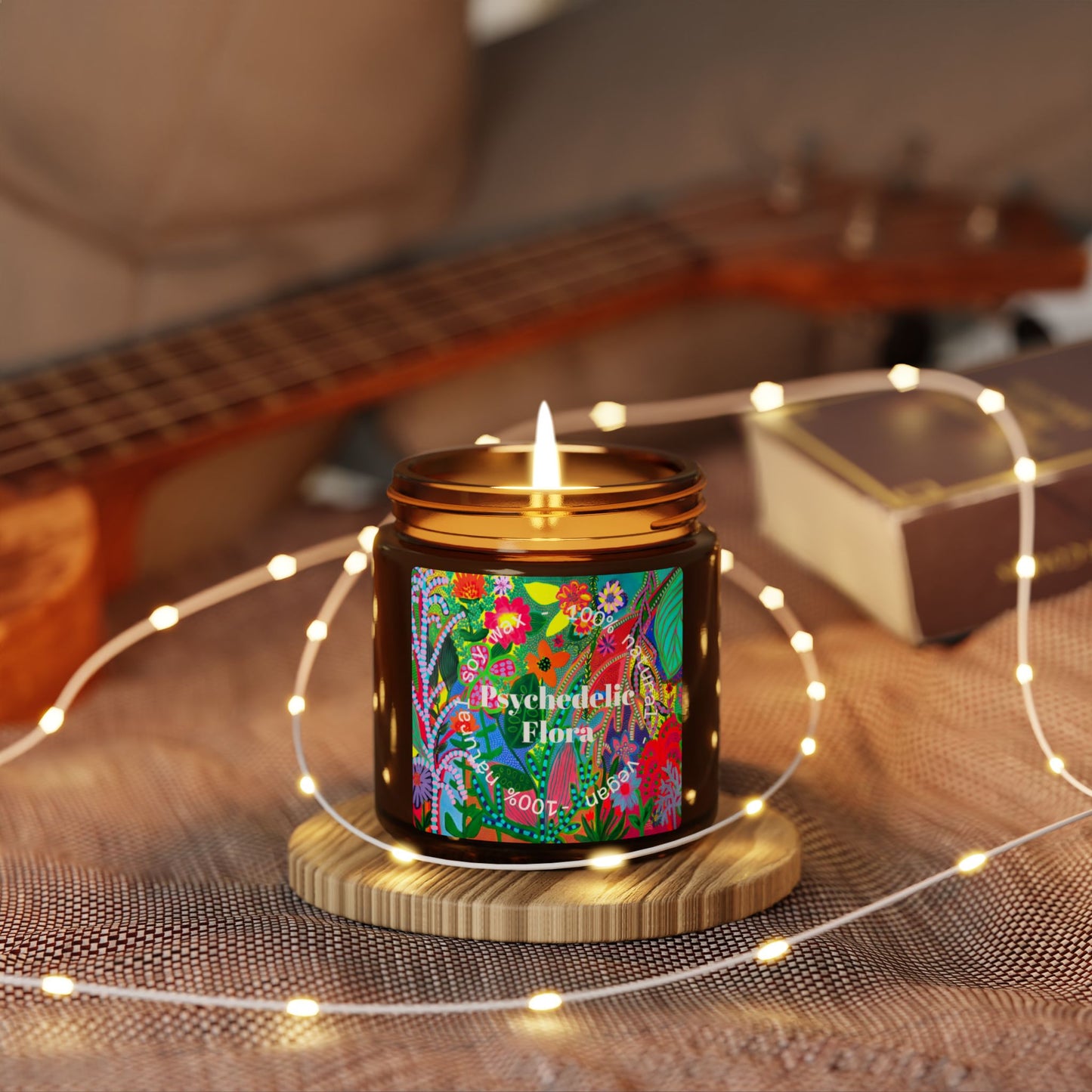 100% Natural Soy Candle in Amber Glass Jar