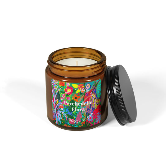 100% Natural Soy Candle in Amber Glass Jar