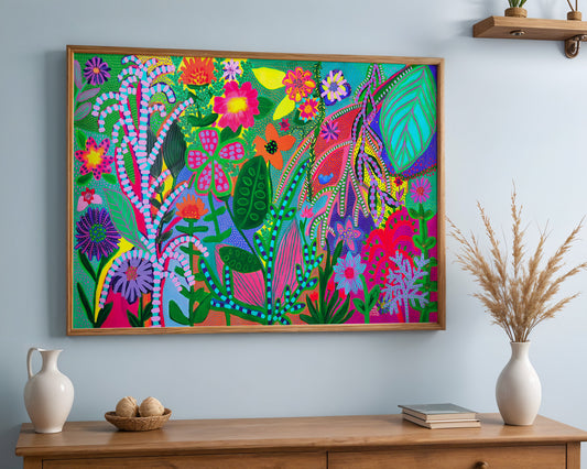 Psychedelic Flora - Framed Print