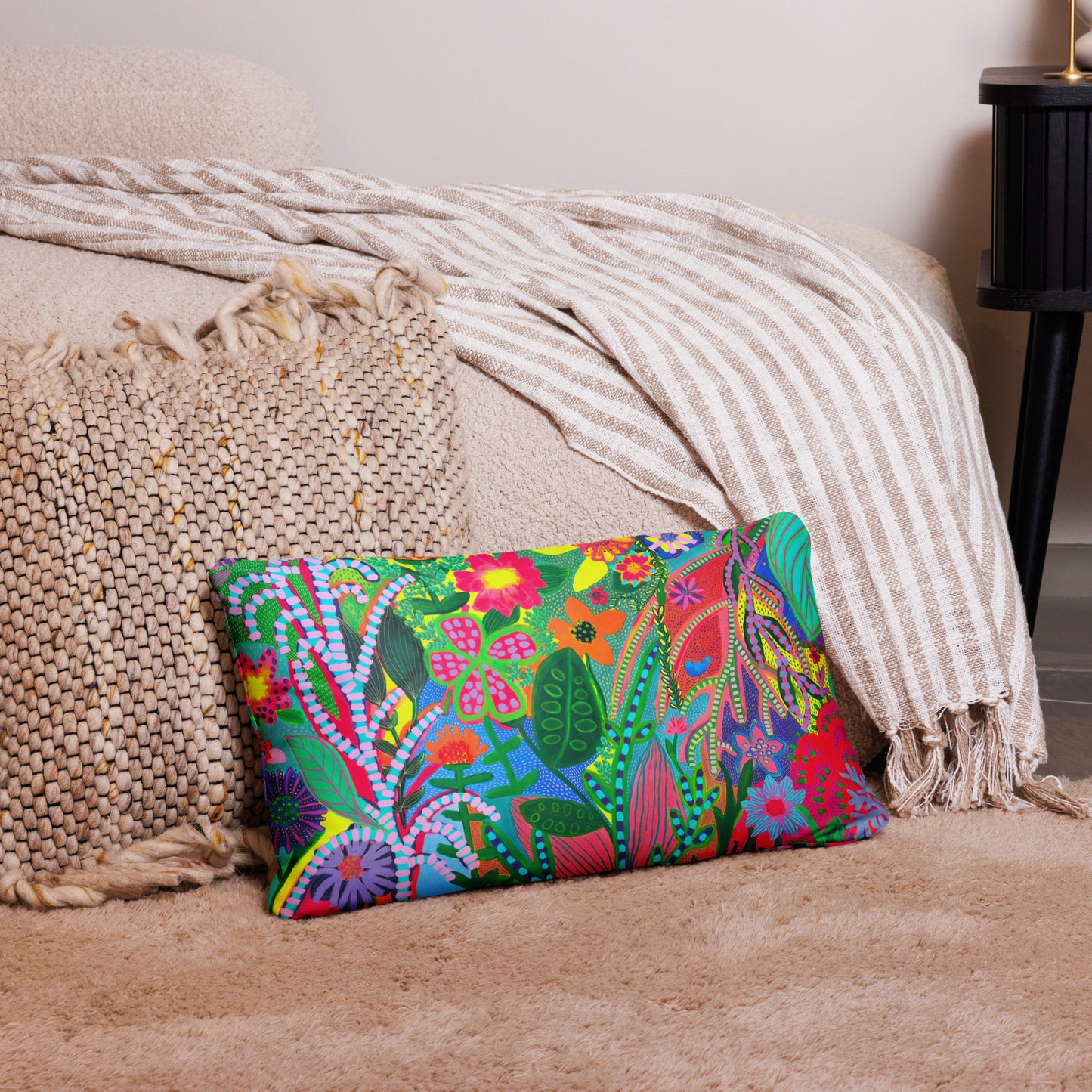 Colorful Floral Pillow Case