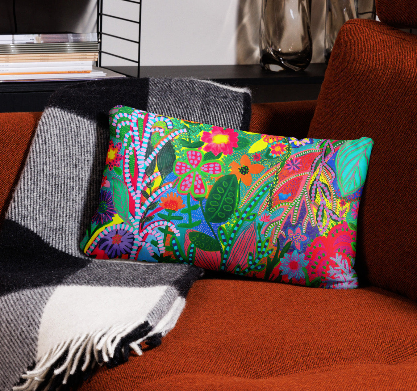 Colorful Floral Pillow Case